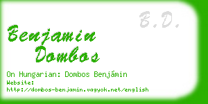 benjamin dombos business card
